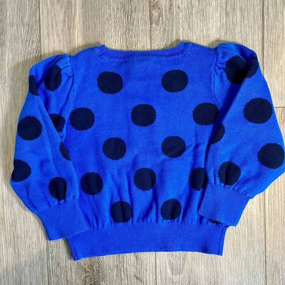 GAP Blue and Navy Polka Dot Knit Sweater